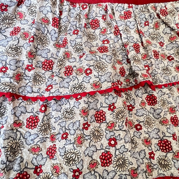 Sardon Girl’s Floral & Red Corduroy Autumn Party  Dress Sz 4Yrs - Picture 7 of 10